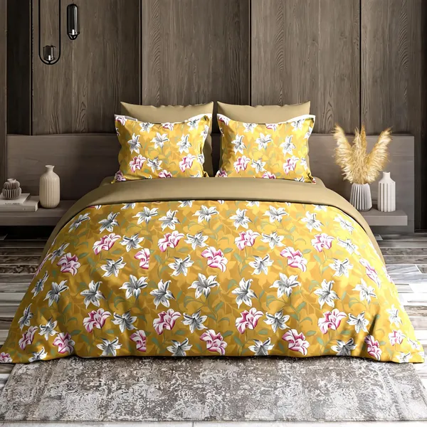 Mustard_Cotton_Super_King_Double_Bedsheet_For_Bedroom