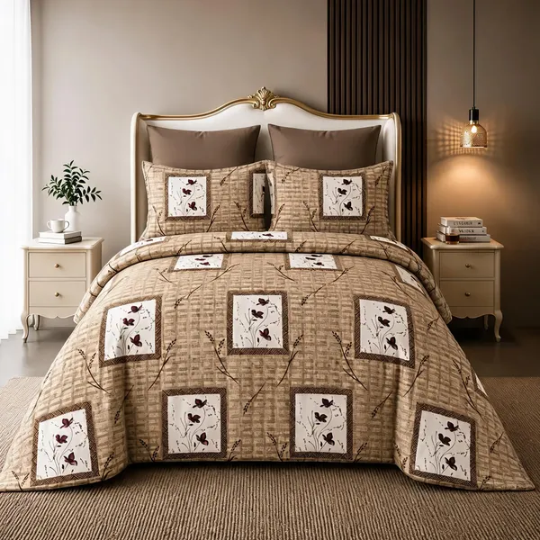 Beige_Cotton_Super_King_Double_Bedsheet_For_Bedroom
