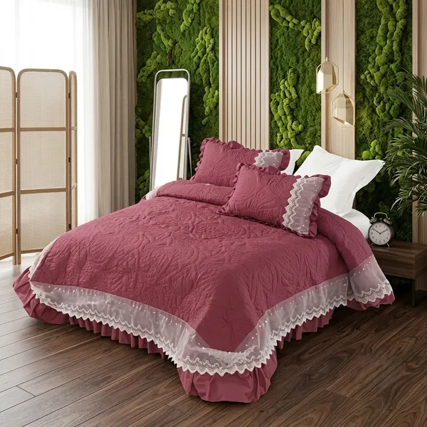 Burgundy_Cotton_Lace_Bed_Cover_For_Bedroom