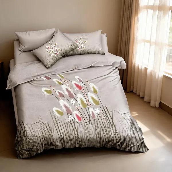 Grey_Cotton_Super_King_Double_Bedsheet_For_Bedroom