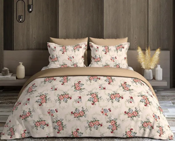 Beige_Cotton_Super_King_Double_Bedsheet_For_Bedroom