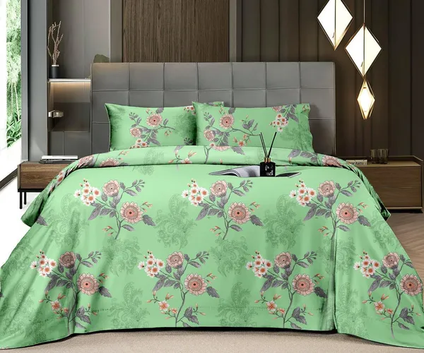 Green_Cotton_Super_King_Double_Bedsheet_For_Bedroom