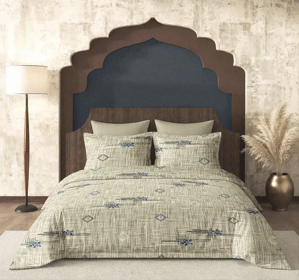 Beige_Cotton_Super_King_Double_Bedsheet_For_Bedroom