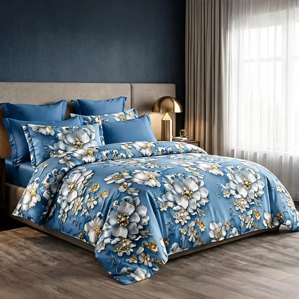 Blue_Cotton_Double_Bedsheet_For_Bedroom