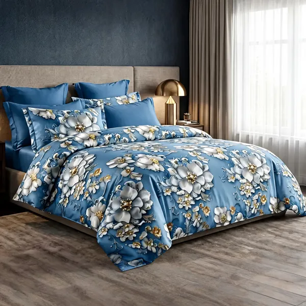 Blue_Cotton_Double_Bedsheet_For_Bedroom