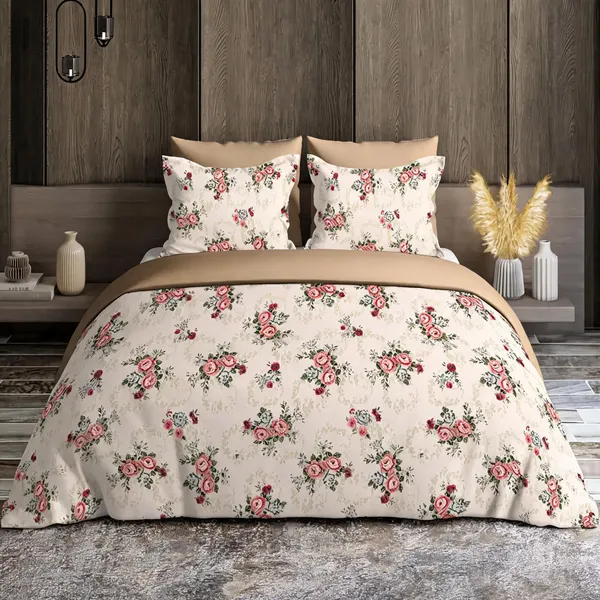 Beige_Cotton_Super_King_Double_Bedsheet_For_Bedroom