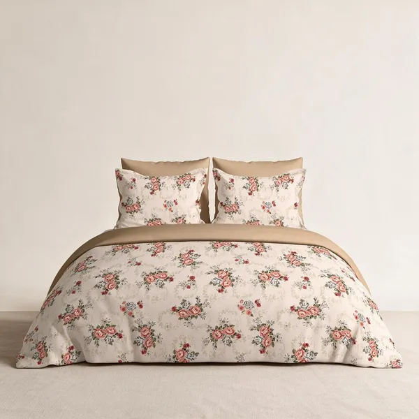 Beige_Cotton_Super_King_Double_Bedsheet_For_Bedroom