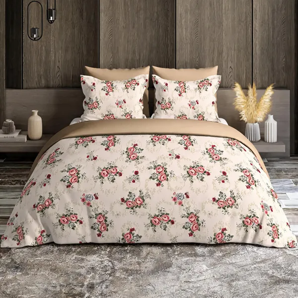 Beige_Cotton_Super_King_Double_Bedsheet_For_Bedroom