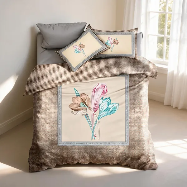 Beige_Cotton_Super_King_Double_Bedsheet_For_Bedroom