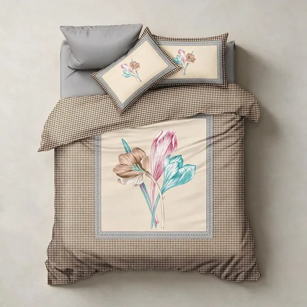 Beige_Cotton_Super_King_Double_Bedsheet_For_Bedroom
