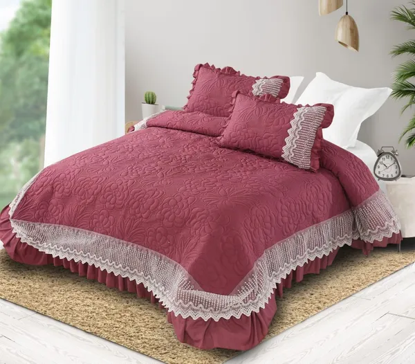 Burgundy_Cotton_Lace_Bed_Cover_For_Bedroom