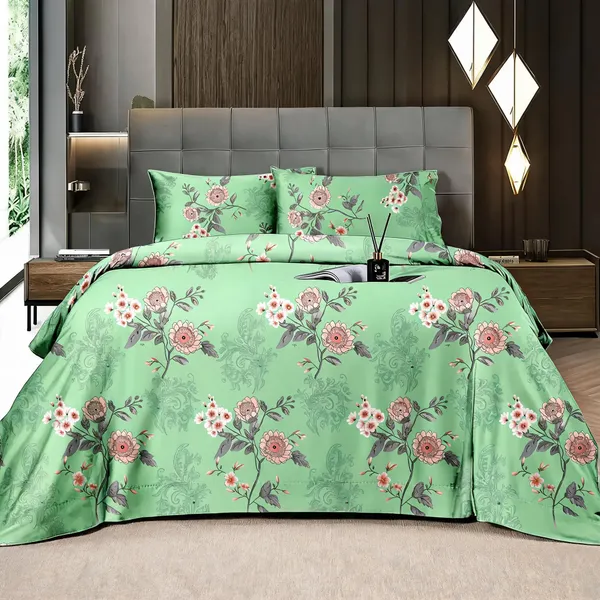 Green_Cotton_Super_King_Double_Bedsheet_For_Bedroom
