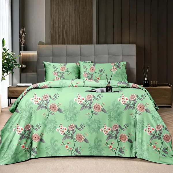 Green_Cotton_Super_King_Double_Bedsheet_For_Bedroom