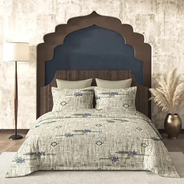 Beige_Cotton_Super_King_Double_Bedsheet_For_Bedroom