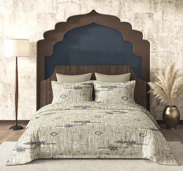 Beige_Cotton_Super_King_Double_Bedsheet_For_Bedroom
