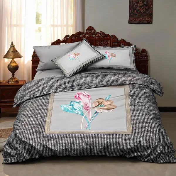 Grey_Cotton_Super_King_Double_Bedsheet_For_Bedroom