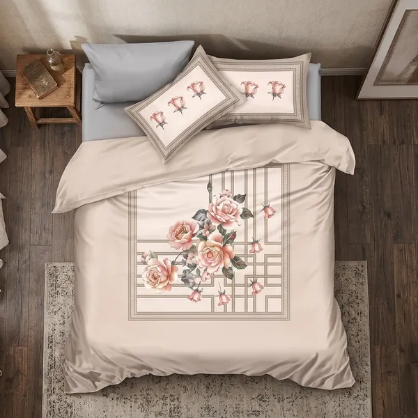 Beige_Cotton_Super_King_Double_Bedsheet_For_Bedroom