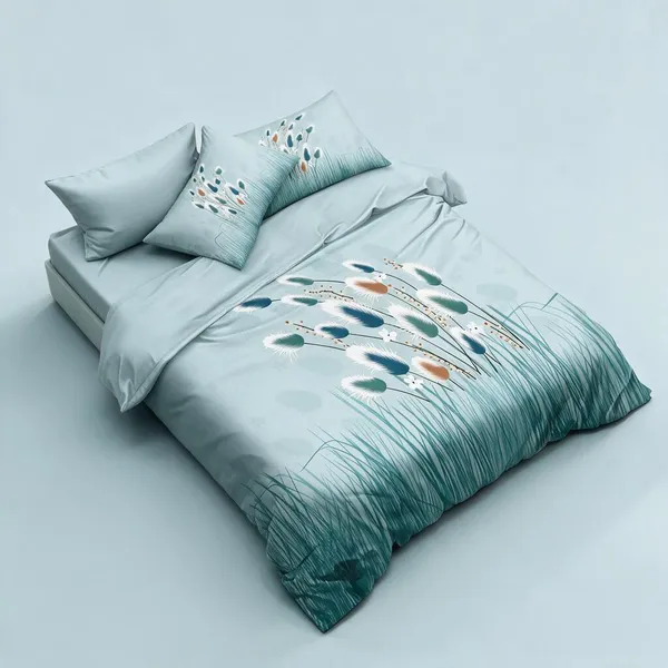 Light_Blue_Cotton_Super_King_Double_Bedsheet_For_Bedroom