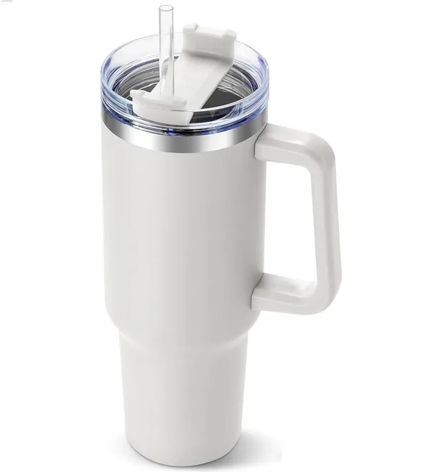White_Stainless_Steel_Travel_Tumbler_With_Straw