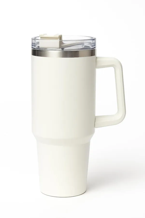 White_Stainless_Steel_Travel_Tumbler_With_Straw