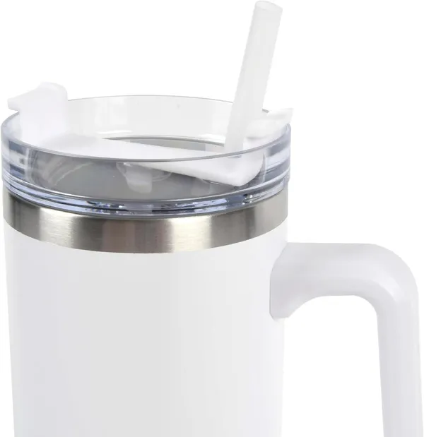 White_Stainless_Steel_Travel_Tumbler_With_Straw
