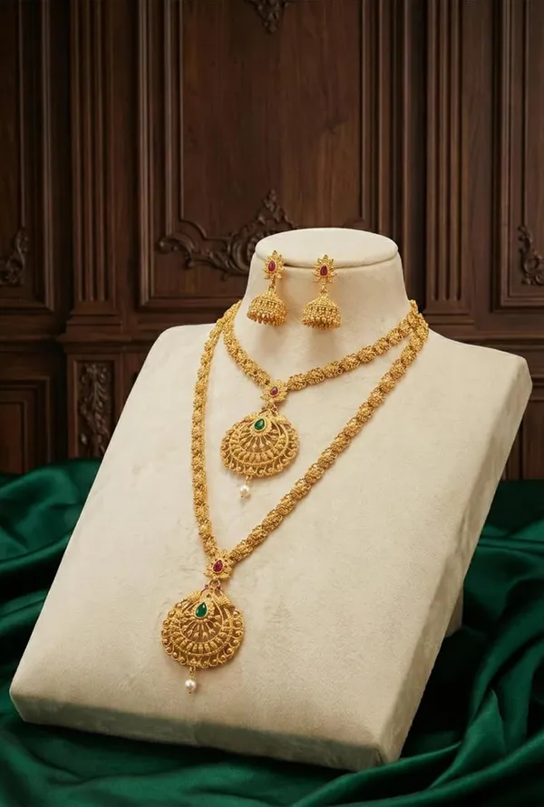 Temple_Necklace_Set_With_Jhumka_Earrings
