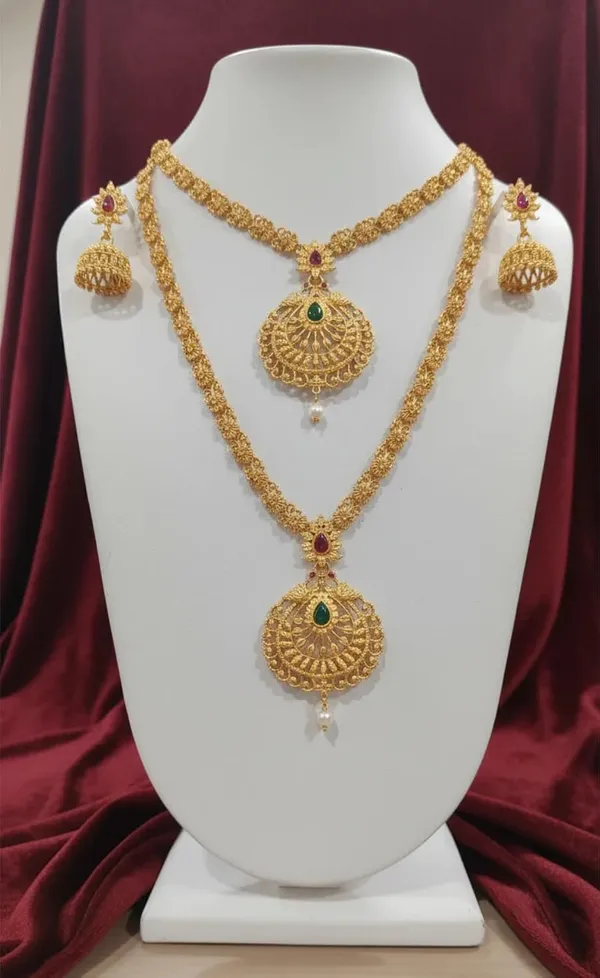 Temple_Necklace_Set_With_Jhumka_Earrings