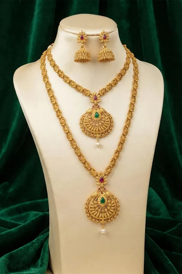 Temple_Necklace_Set_With_Jhumka_Earrings