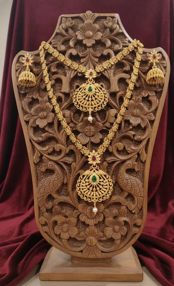 Temple_Necklace_Set_With_Jhumka_Earrings