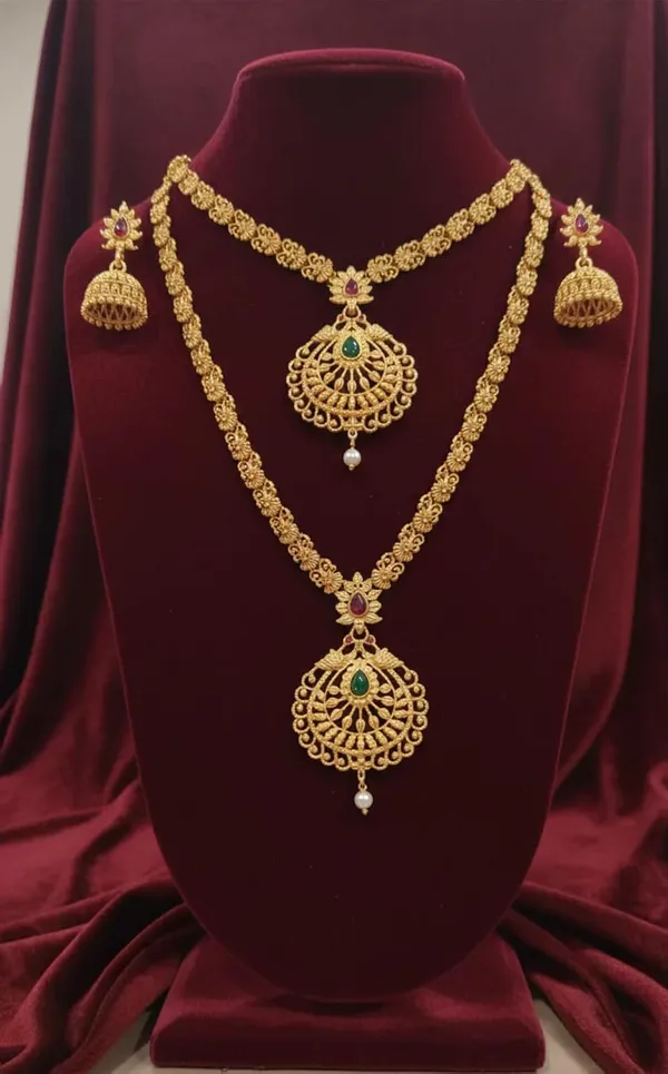 Temple_Necklace_Set_With_Jhumka_Earrings