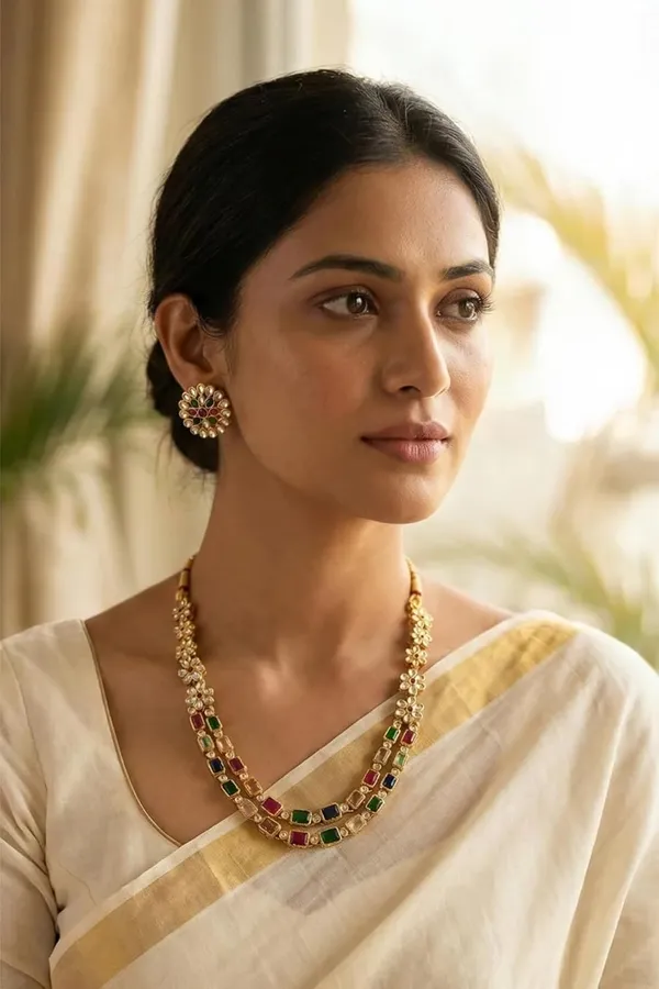 Gold_Plated_Kundan_Stone_Necklace_Set_With_Earrings
