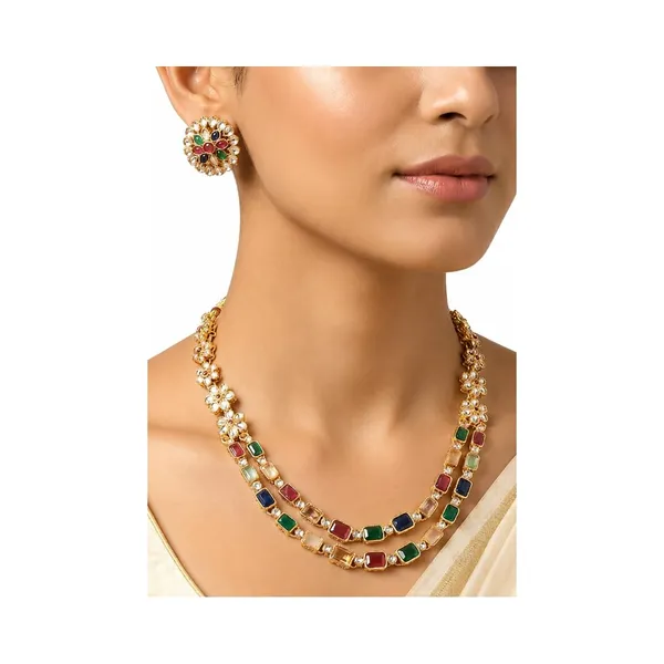 Gold_Plated_Kundan_Stone_Necklace_Set_With_Earrings