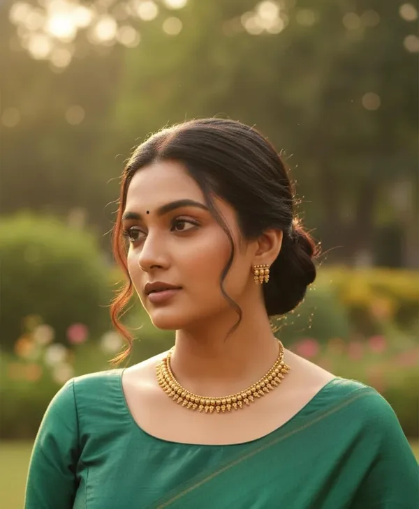 Temple_Jewelry_Set_With_Necklace_And_Jhumka_Earrings