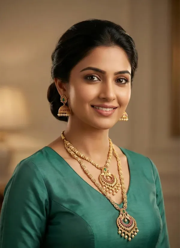 Semi_Bridal_Jewellery_Set_With_Necklace_And_Earrings