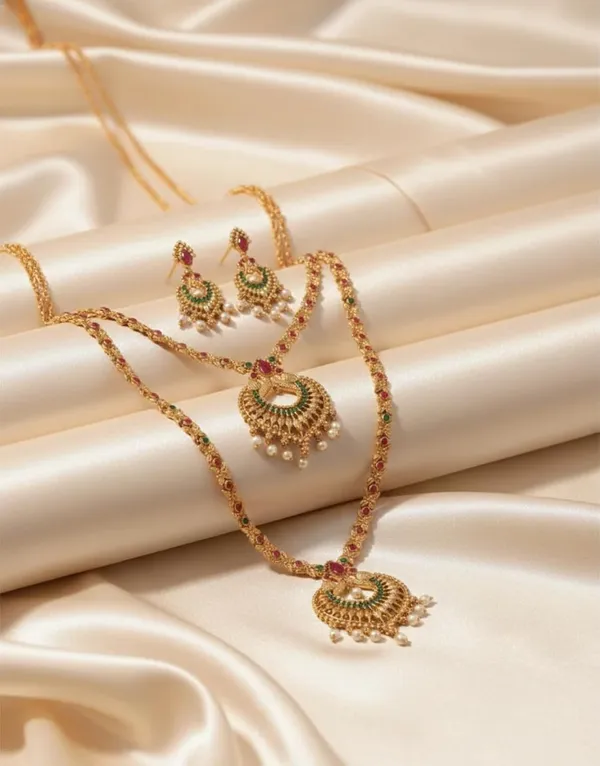 Temple_Jewellery_Necklace_Set_With_Earrings