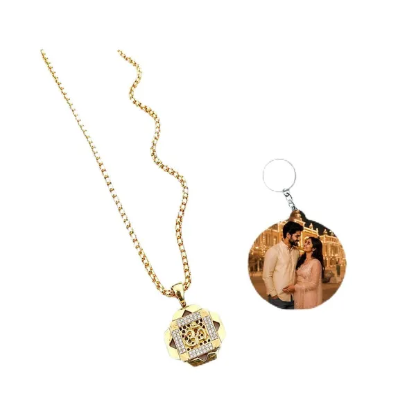 Om_Gold_Plated_Pendant_With_Chain