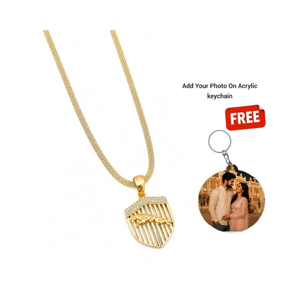 Jaguar_Design_Gold_Plated_Locket_Pendant_With_Chain