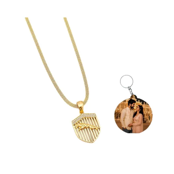Jaguar_Design_Gold_Plated_Locket_Pendant_With_Chain