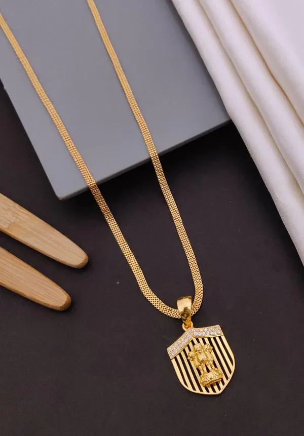 Gold_Plated_American_Diamond_Pendant_With_Chain