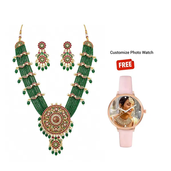 Kundan_Beads_Necklace_And_Earrings_Set