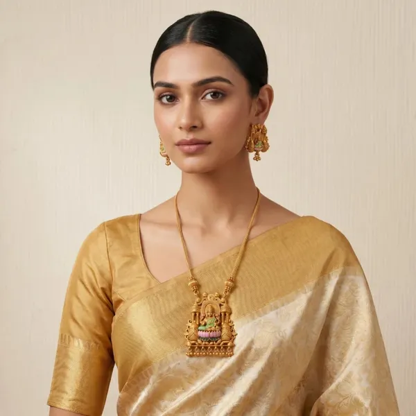 Temple_Long_Necklace_Jewellery_Set_With_Pendant_And_Jhumka_Earrings