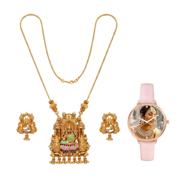 Temple_Long_Necklace_Jewellery_Set_With_Pendant_And_Jhumka_Earrings