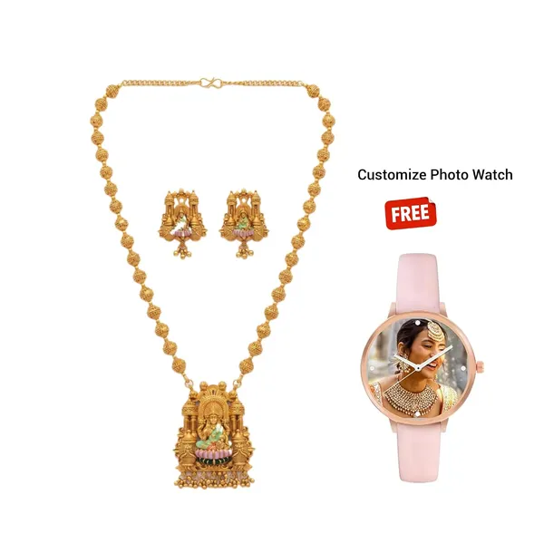 Temple_Necklace_Jewellery_Set_With_Pendant_And_Jhumka_Earrings