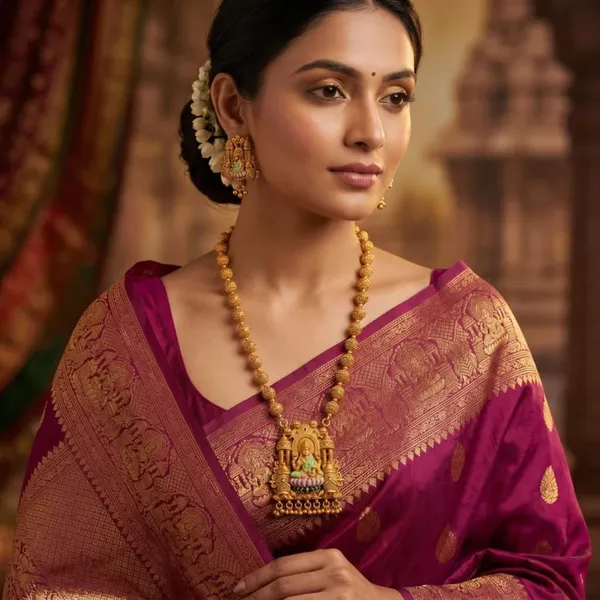 Temple_Necklace_Jewellery_Set_With_Pendant_And_Jhumka_Earrings