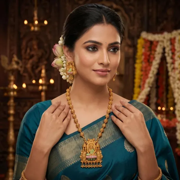 Temple_Necklace_Jewellery_Set_With_Pendant_And_Jhumka_Earrings