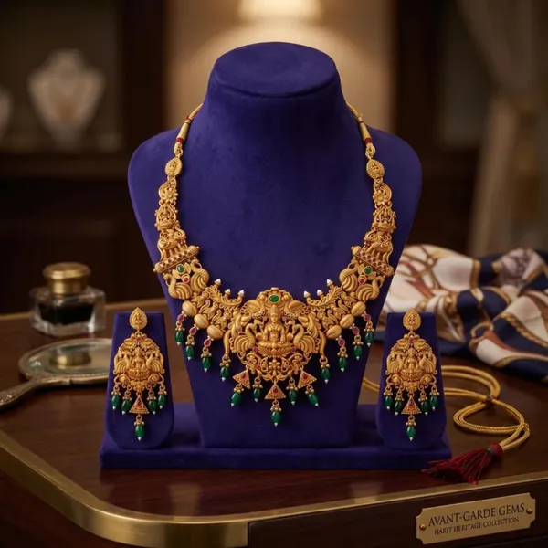 Temple_Long_Necklace_Jewellery_Set_With_Pendant_And_Jhumka_Earrings