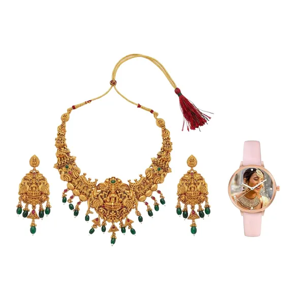 Temple_Long_Necklace_Jewellery_Set_With_Pendant_And_Jhumka_Earrings