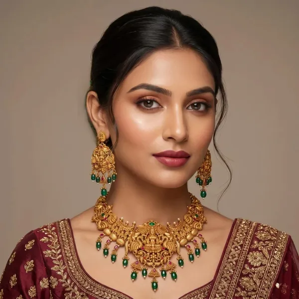 Temple_Long_Necklace_Jewellery_Set_With_Pendant_And_Jhumka_Earrings