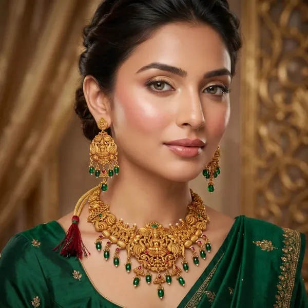 Temple_Long_Necklace_Jewellery_Set_With_Pendant_And_Jhumka_Earrings