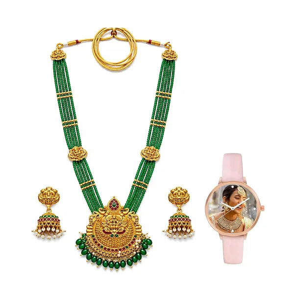 Temple_Design_Necklace_Set_With_Earrings